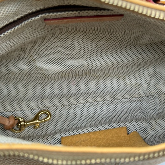 VTG Dooney & Bourke British Tan All Weather Leather Two Tone Shoulder Bag - Picture 11 of 16